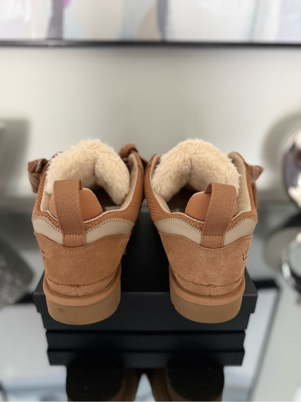 UGG Lowmel Suede Shearling-Lined Sneakers - Picture 5 of 8